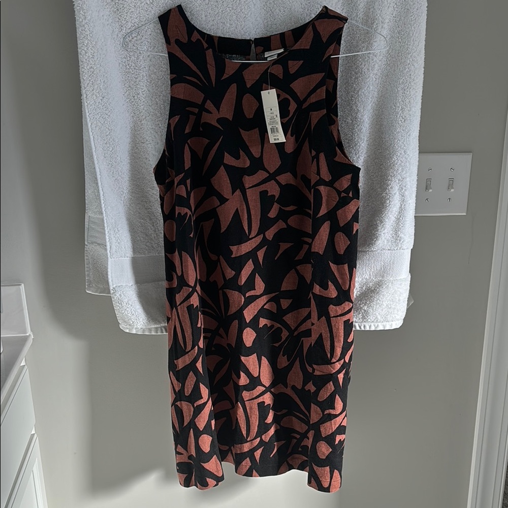 Chic Black and Brown Patterned Dress